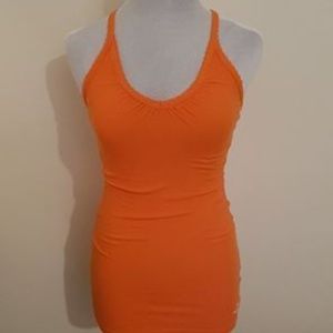 GUESS Women's Racer Back Orange Tank Top